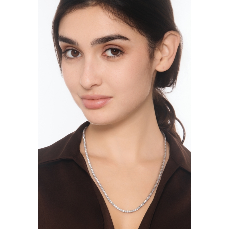 18K Weißgold Tennis Collier mit Diamanten
