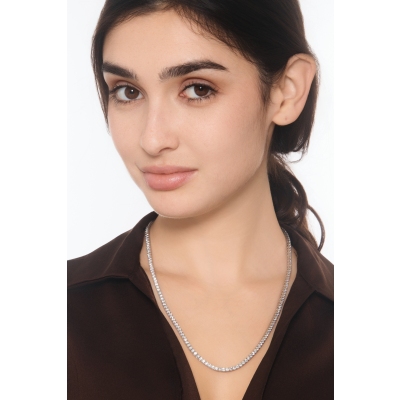 18K Weißgold Tennis Collier mit Diamanten