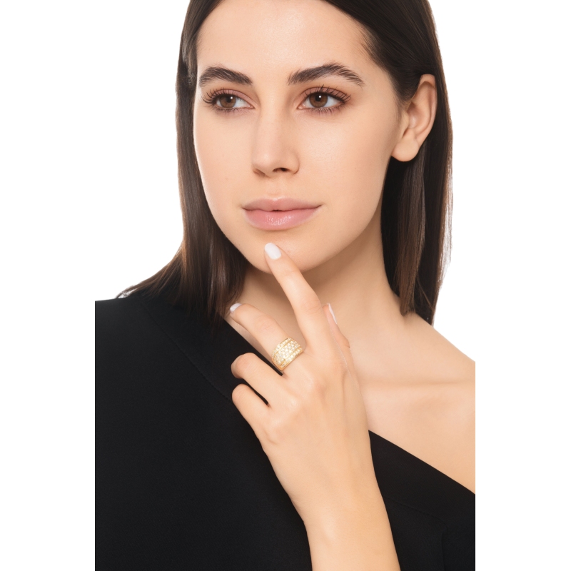 Bandring 750er Gelbgold mit Diamanten