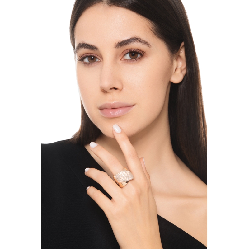 Bandring Roségold 750 mit Diamanten