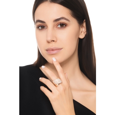 Bandring Roségold 750 mit Diamanten