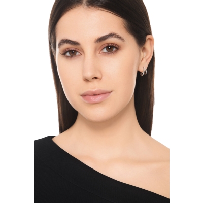 Ohrringe mit Diamanten Weissgold 750