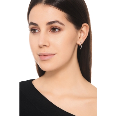 Ohrringe Weissgold mit Diamant Reihen