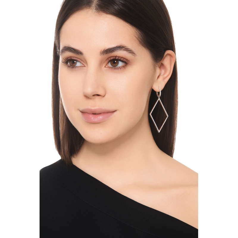 Diamant Ohrhänger in Rautenform Weissgold