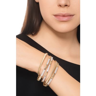 Modernes Armband Weissgold Gelbgold 18K mit Diamanten