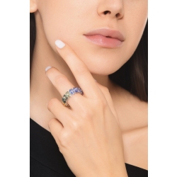 Weißgold 18K Saphir Rainbow Ring  2