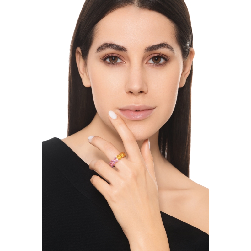 Roségold 750 Saphir Rainbow Ring 