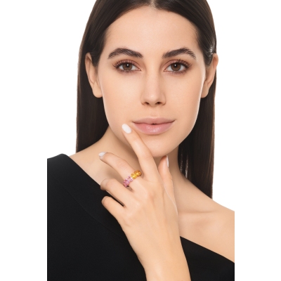 Roségold 750 Saphir Rainbow Ring 