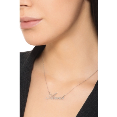 Namenskette Weissgold 750 mit Wunschtext 3 bis Buchstaben