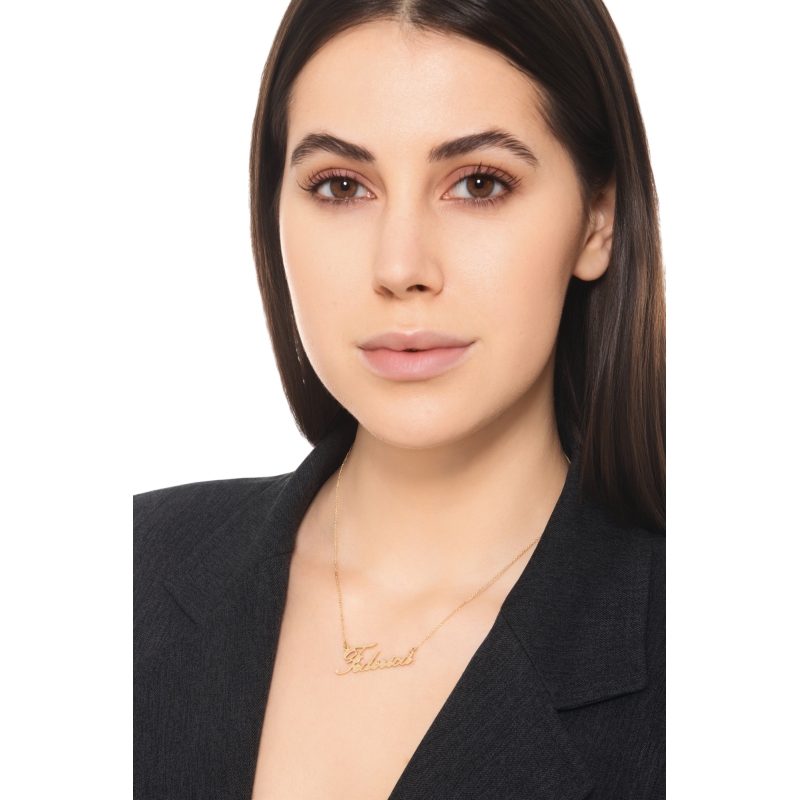 Namenskette mit Wunschtext Gelbgold 7 bis 10 Buchstaben