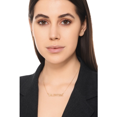 Namenskette Gelbgold 18K mit Wunschtext 7 bis 10 Buchstaben