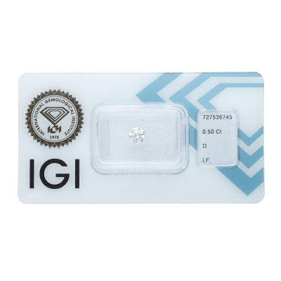 IGI-zertifizierter Diamant CT 0,50  D  IF