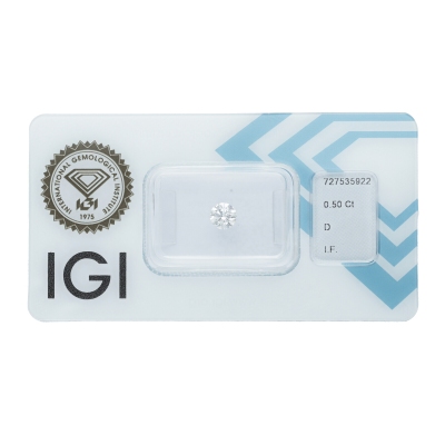 IGI-zertifizierter Diamant CT 0,50   D   IF