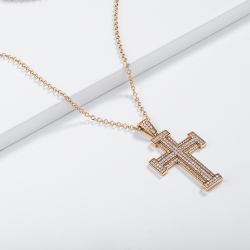 Herren Kette Gelbgold 18K mit Kreuz-Anhänger aus Diamanten 2