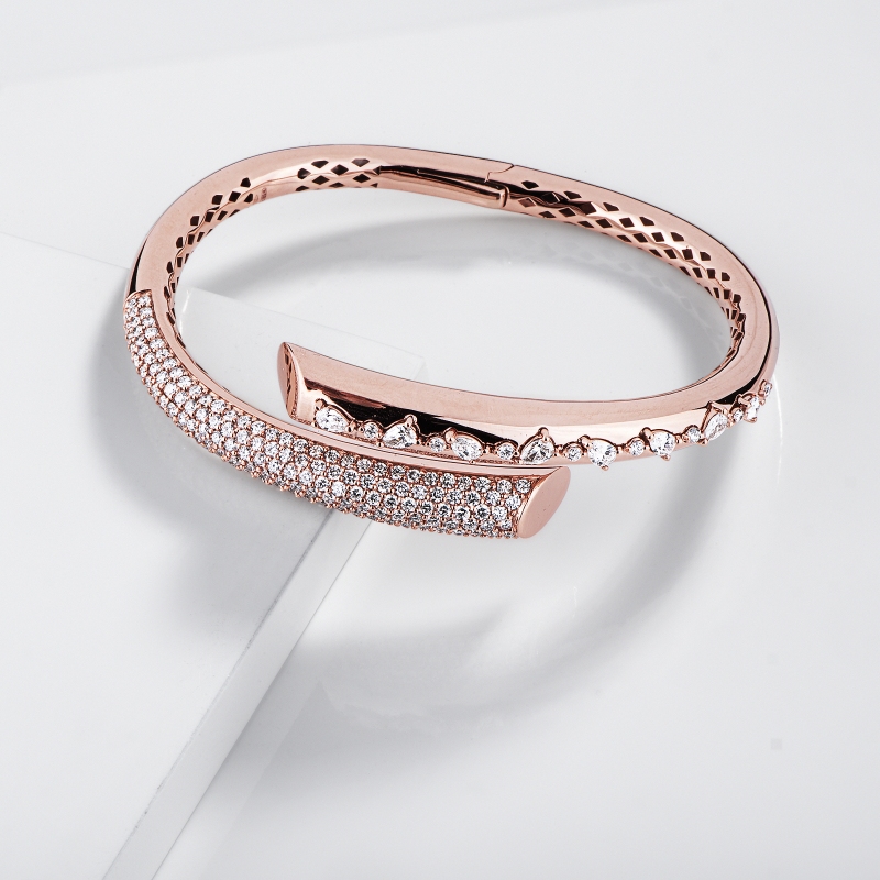 Roségold 750 Toi et moi Armband mit Diamanten