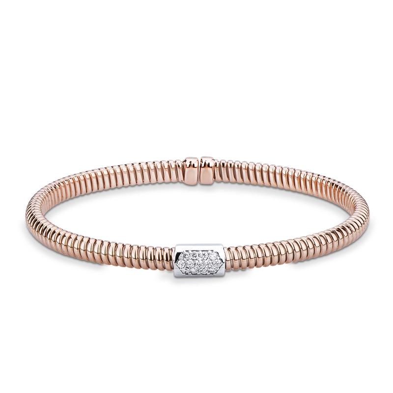 Modernes Armband Roségold 18K mit Diamanten Pavé