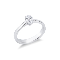 Antragsring mit Diamant Ovalschliff 0.50 Kt GIA aus 18K Weißgold