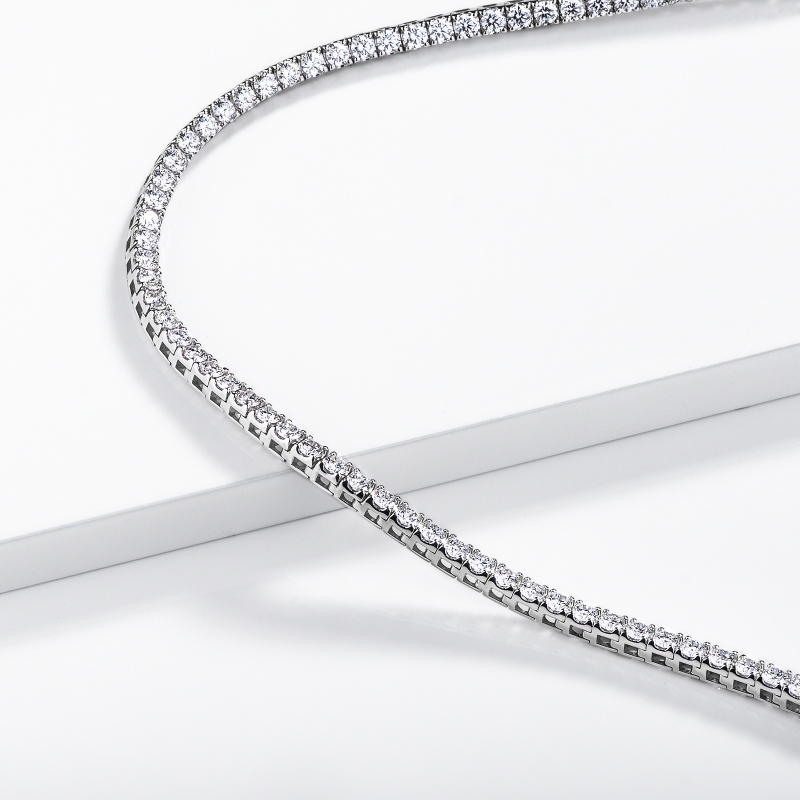 Diamant Kette Tennis Weissgold