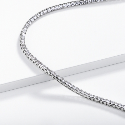 Diamant Kette Tennis Weissgold