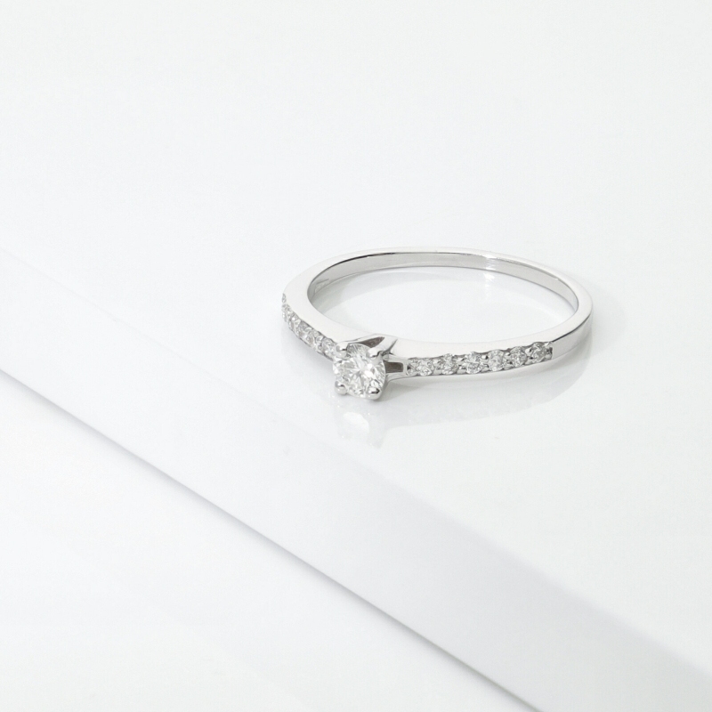 750er Weißgold Antragsring mit Brillanten 