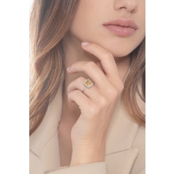 Halo Ring mit Citrin und Diamanten  2