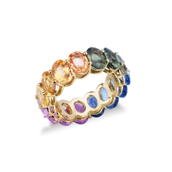 Gelbgold 18K Saphir Rainbow Ring