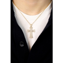 Herren Kette Gelbgold 18K mit Kreuz-Anhänger aus Diamanten 2