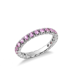 Eternity Ring aus 750er Weißgold mit rosa Saphiren