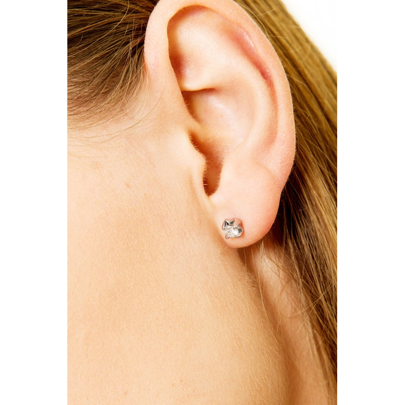 Einzelner Ohrstecker Damen mit Diamant, 0,20 ct