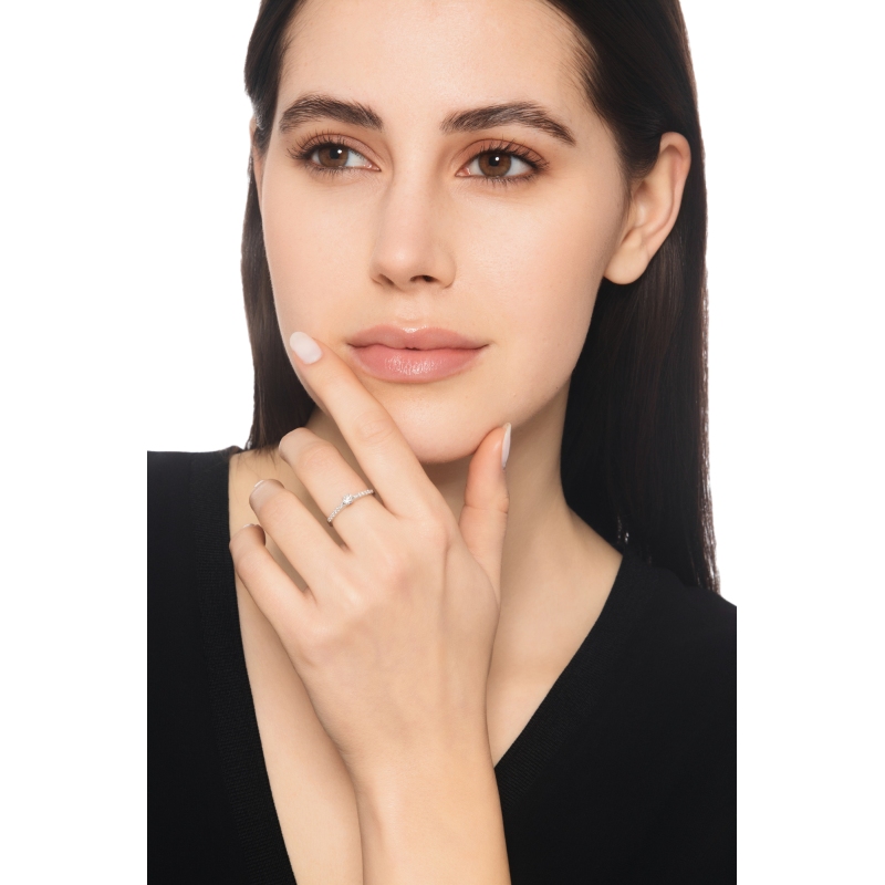 750er Weißgold Antragsring mit Brillanten 