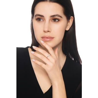 Damenring Weißgold mit fünf Diamanten