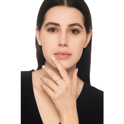 Damenring sieben Diamanten Weißgold