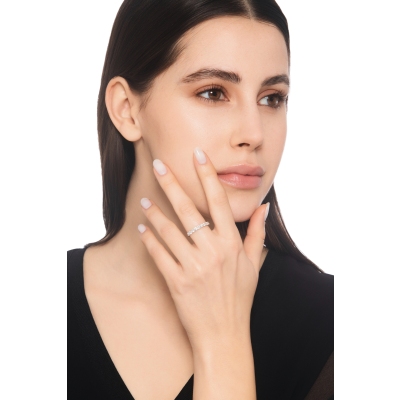 Weissgold 18K Damen Ring mit 9 Diamanten