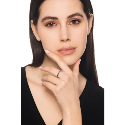 Saphir Eternity Ring Weißgold 