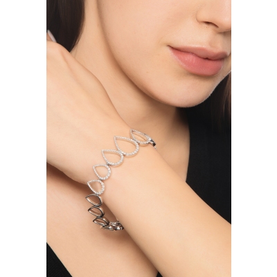 Weißgold 750 Designer Armband Tropfen aus Diamanten