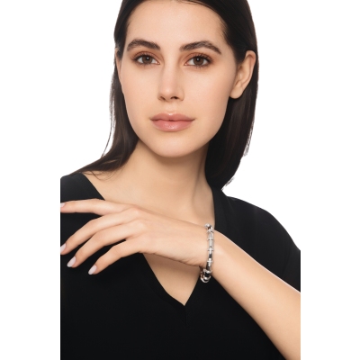 Elastisches Armband Diamanten Weissgold