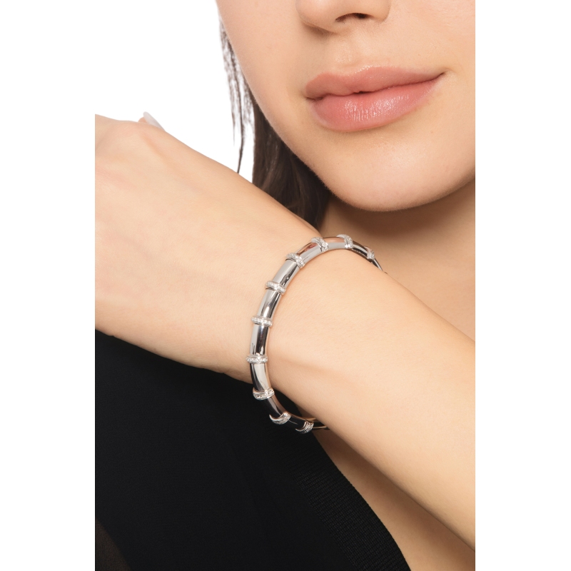 Elastisches Armband Diamanten Weissgold