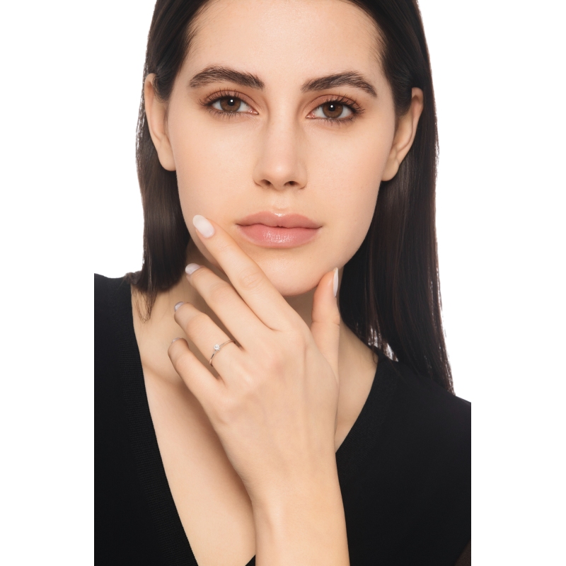 Solitärring Diamant 0,10 Karat Weissgold