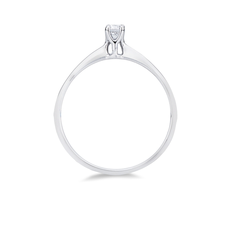 Solitärring Diamant 0,10 Karat Weissgold