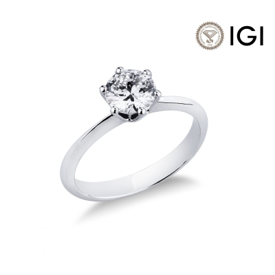 0,90 Karat Diamant Verlobungsring 750er Weißgold