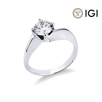 Verlobungsring Weißgold 18K 0,90 Karat Diamanten