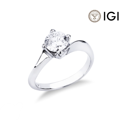 750er Weißgold Antragsring mit einem 1 Karat Diamanten