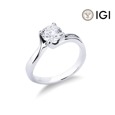 Verlobungsring Weißgold 750 mit 0,90 Diamant