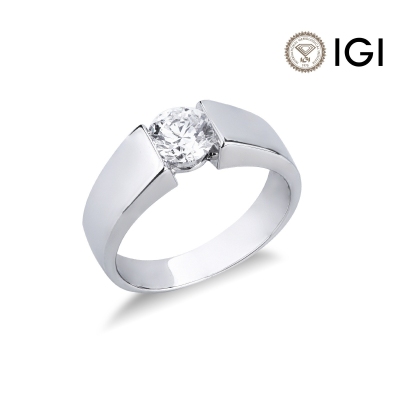 Verlobungsring mit Diamant 0,90 kt in einer Spannfassung