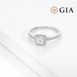 Antragsring mit Diamant Prinzessschliff 0.50 kt GIA Weißgold 18K