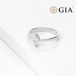 Damenring mit Diamant Marquise Schliff 0.50 kt GIA Weissgold 750