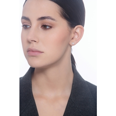 Einzelner Ohrstecker mit Diamant Prinzessschliff 0.50 kt GIA Weißgold 750 