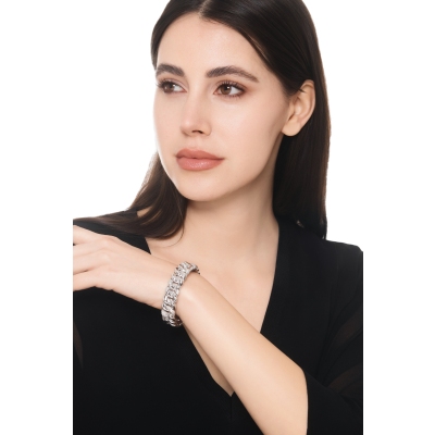 Panzerkette Diamant Armband Weißgold Intrigue 