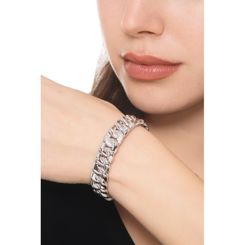 Panzerkette Diamant Armband Weißgold Intrigue 