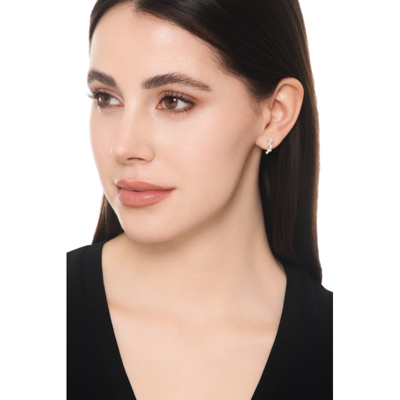 Moderne Diamant Aura Ohrringe Weissgold